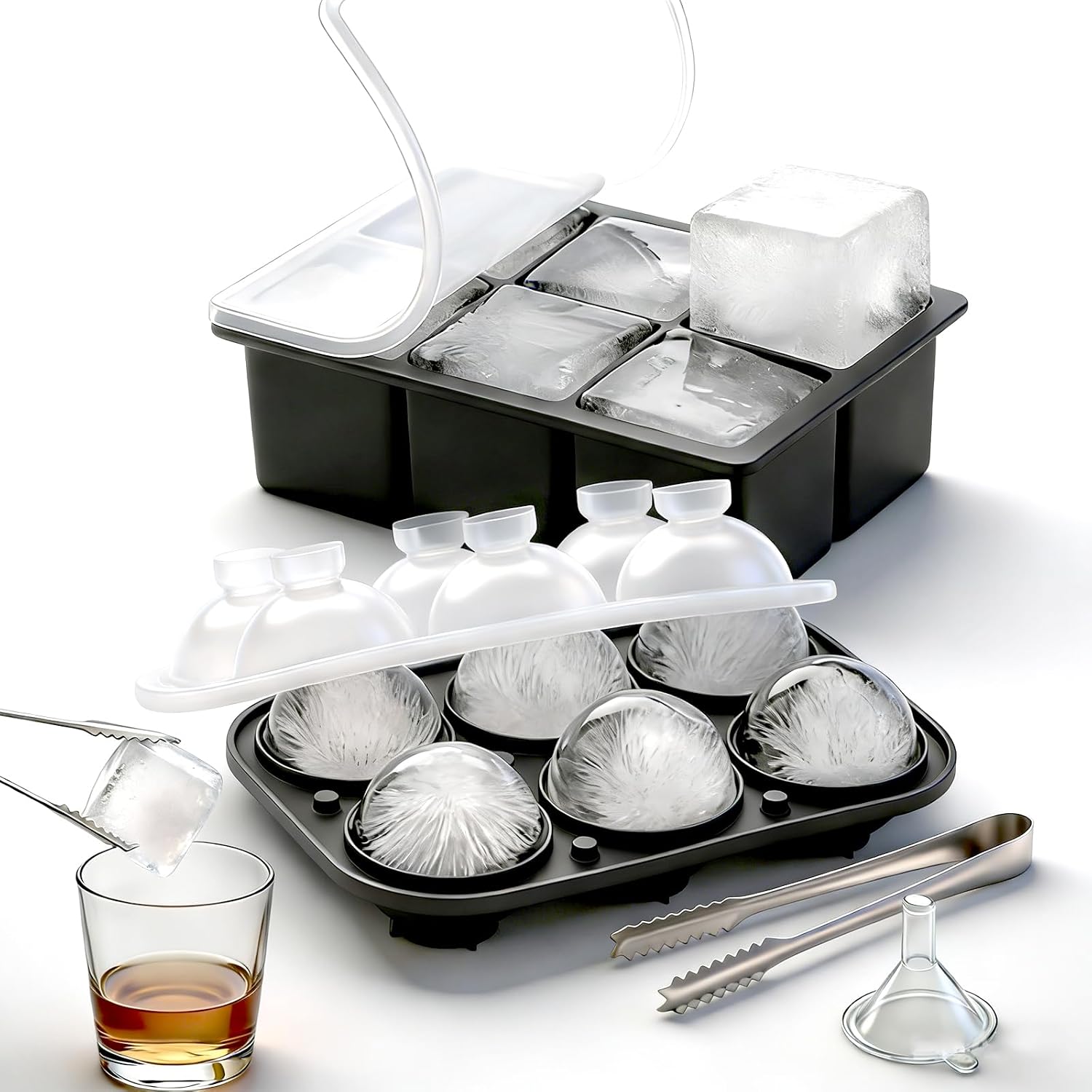 Silicone Mold Tray - Stampi per ghiaccio quadrati grandi con