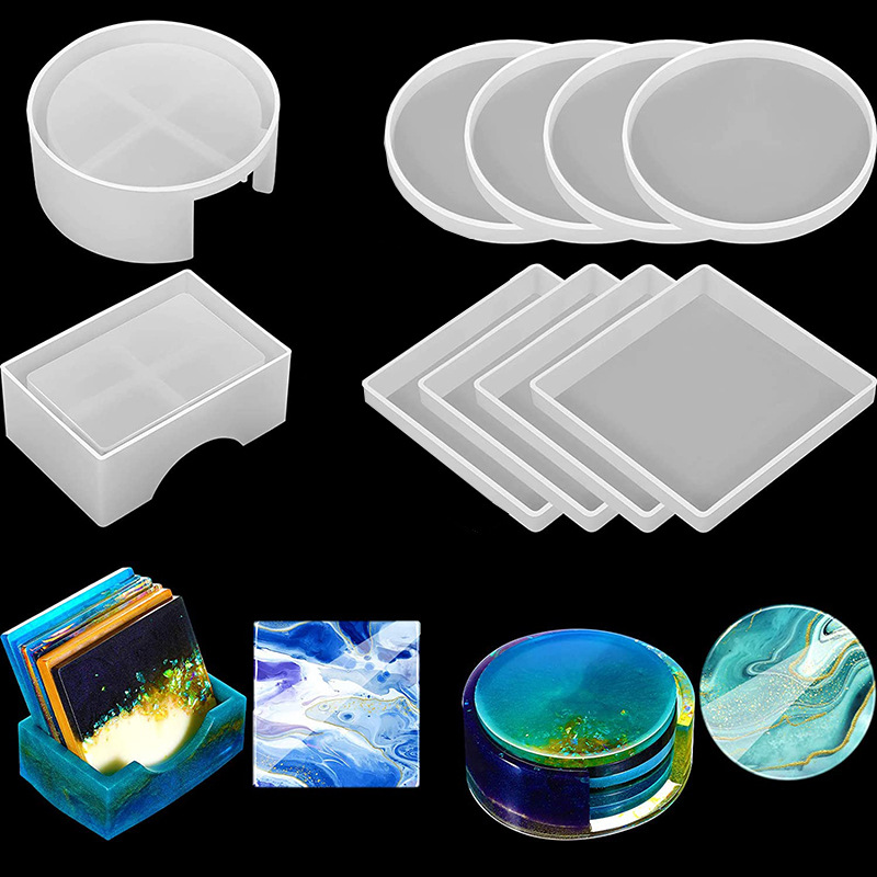 Coaster Mold Round - 5 pezzi/set DlY sottobicchieri in resina