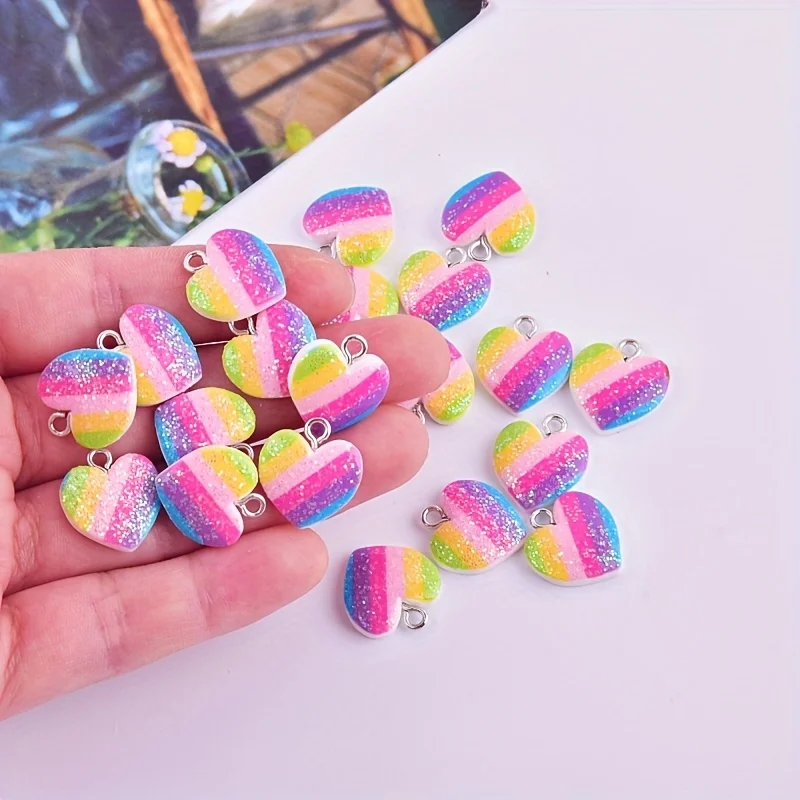 Resin Crafts Diy - 10 Pezzi Ciondoli a Cuore in