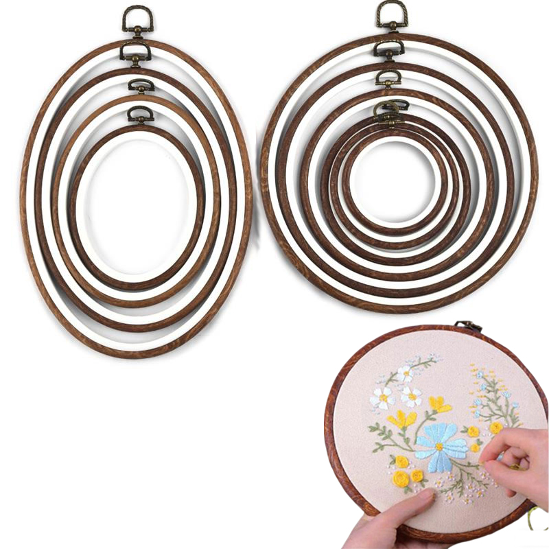 Wood Ring Blank - 10PCS Strumento per cucire Rotondo Ovale