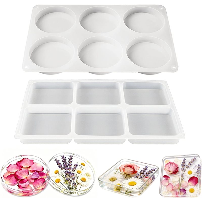 Coaster Mold Round - Stampi in Silicone A25I-12 per Resina