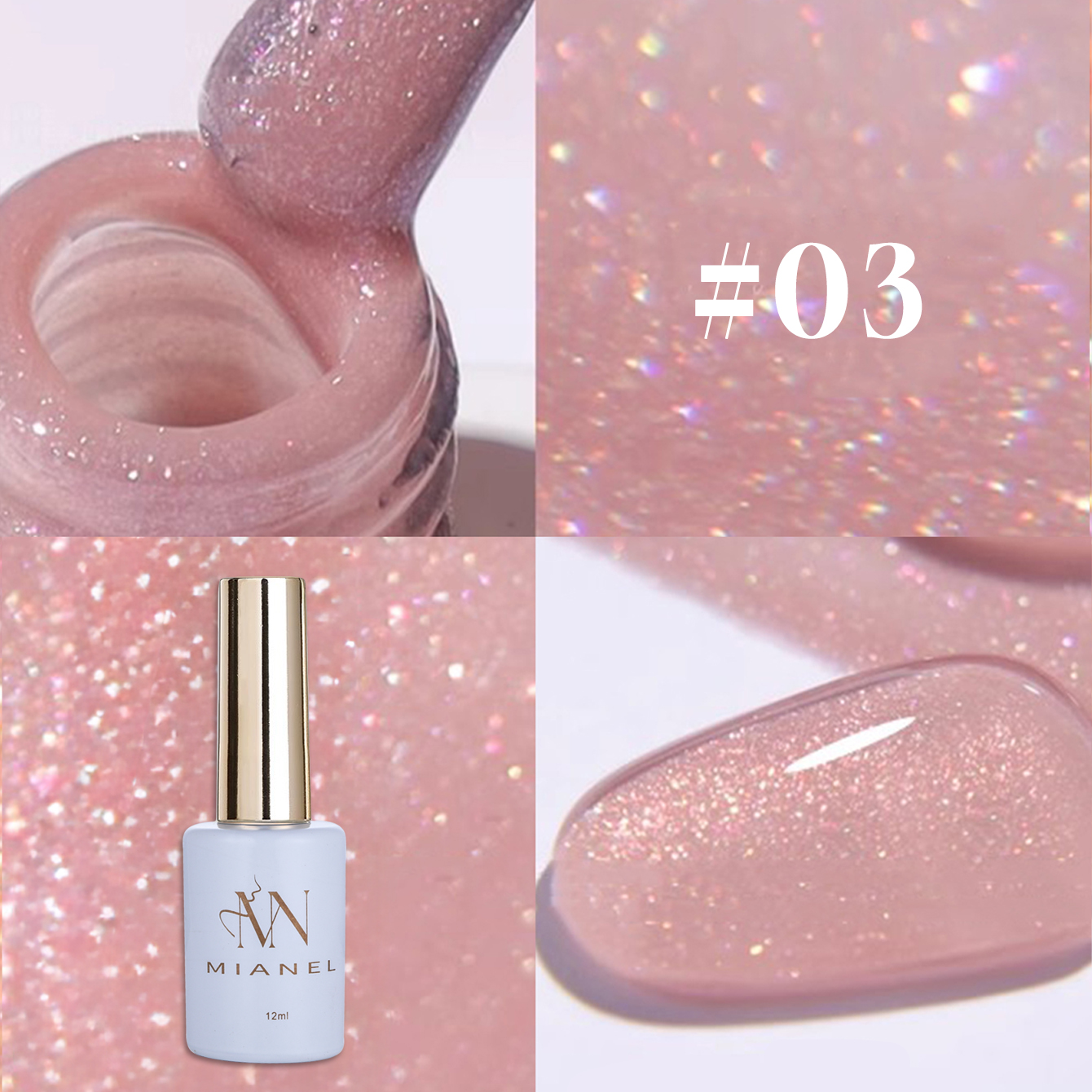 Resin Glitter Pack - MIANEL 12ML 1PCS Smalto Gel Glitterato