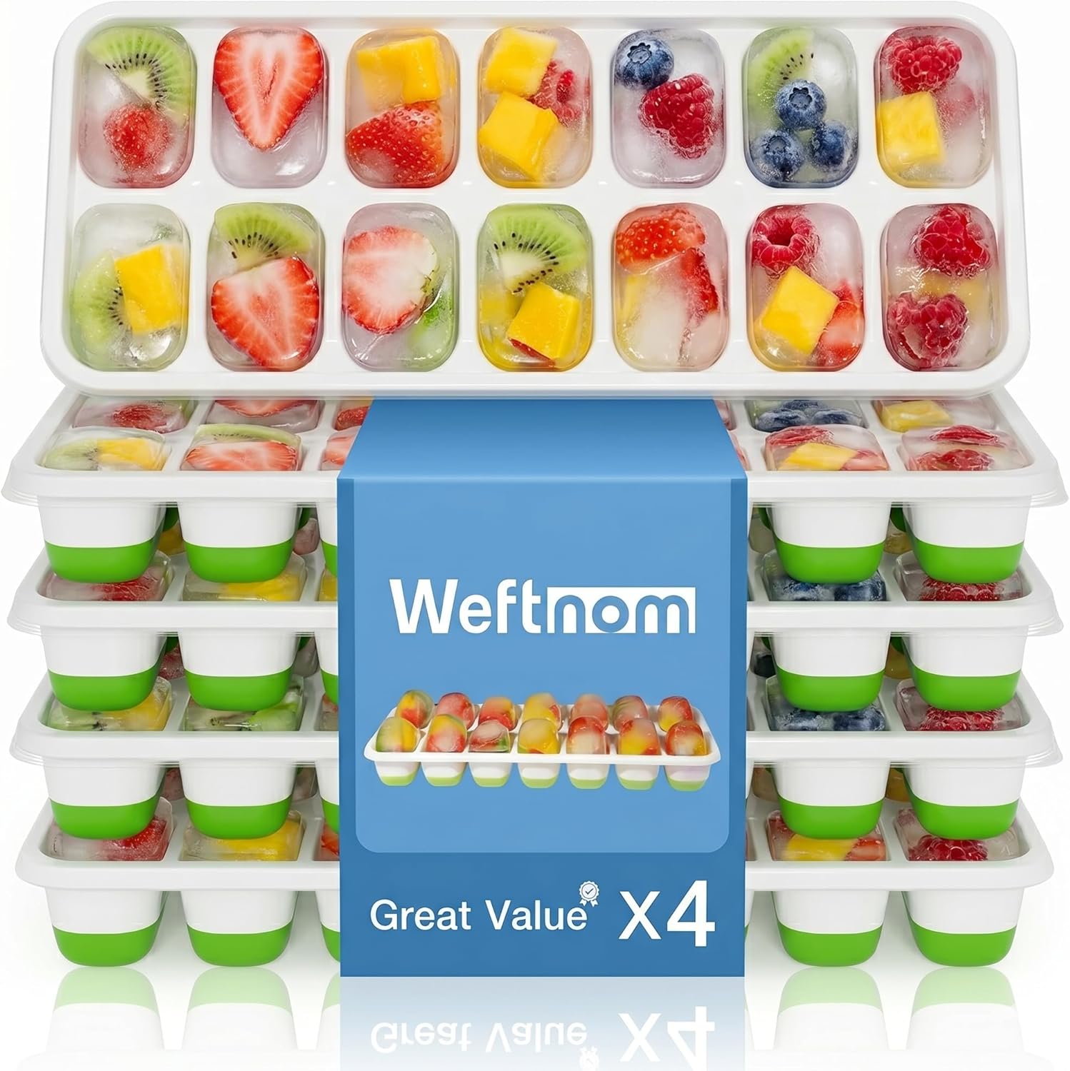 Silicone Mold Tray - Set di 4 Vassoi per Cubetti