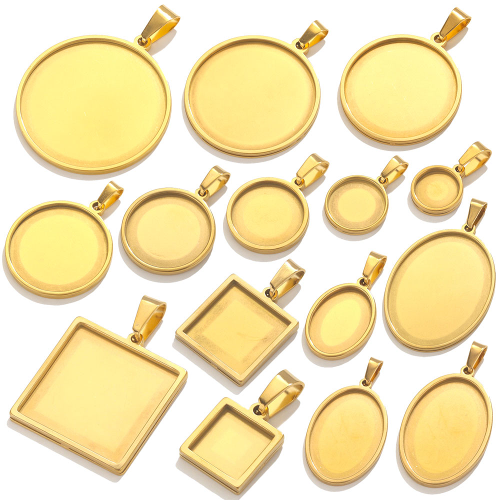 Bezels Set Pendant - 5 pezzi in acciaio inossidabile ciondolo