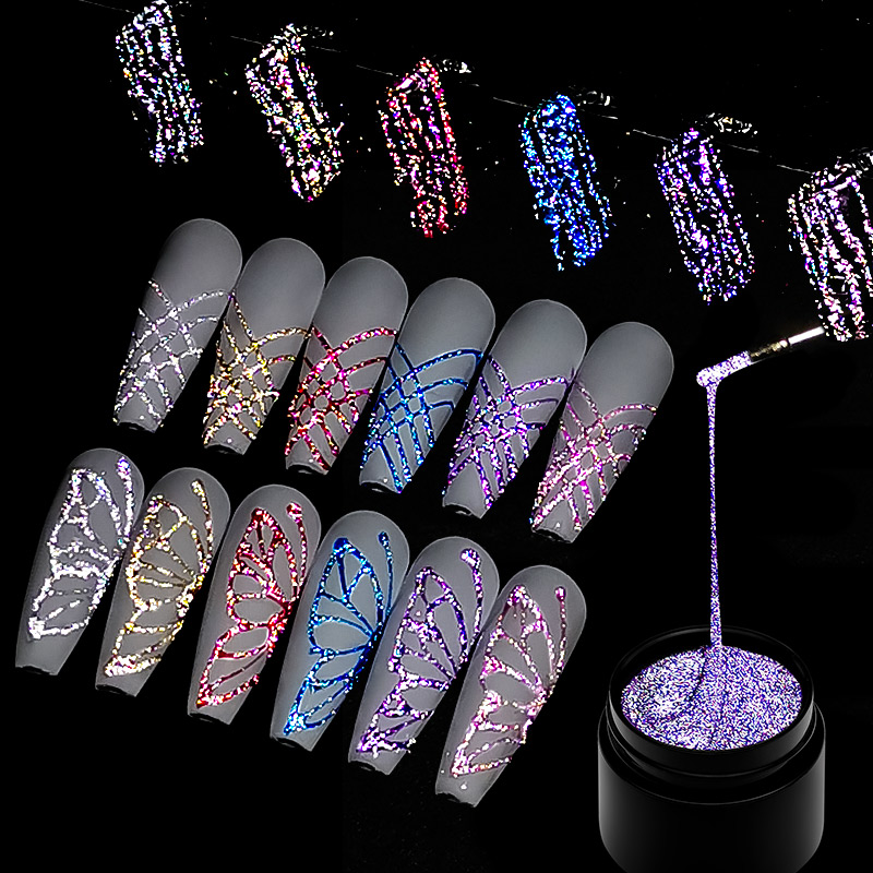 Resin Glitter Pack - Set di 6 smalti gel riflettenti