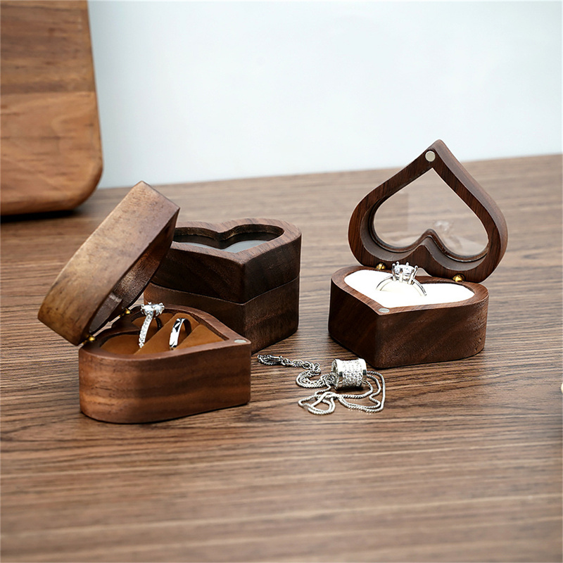 Wood Ring Blank - Scatola Portagioie in Legno di Noce