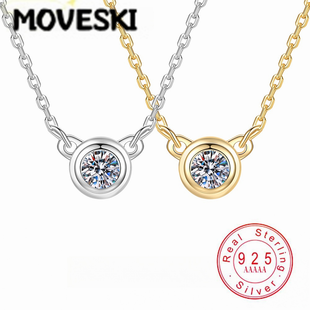 Bezels Set Pendant - Collana con Pendente in Argento Sterling
