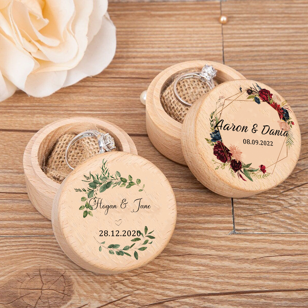 Wood Ring Blank - Scatola per fedi nuziali personalizzata con