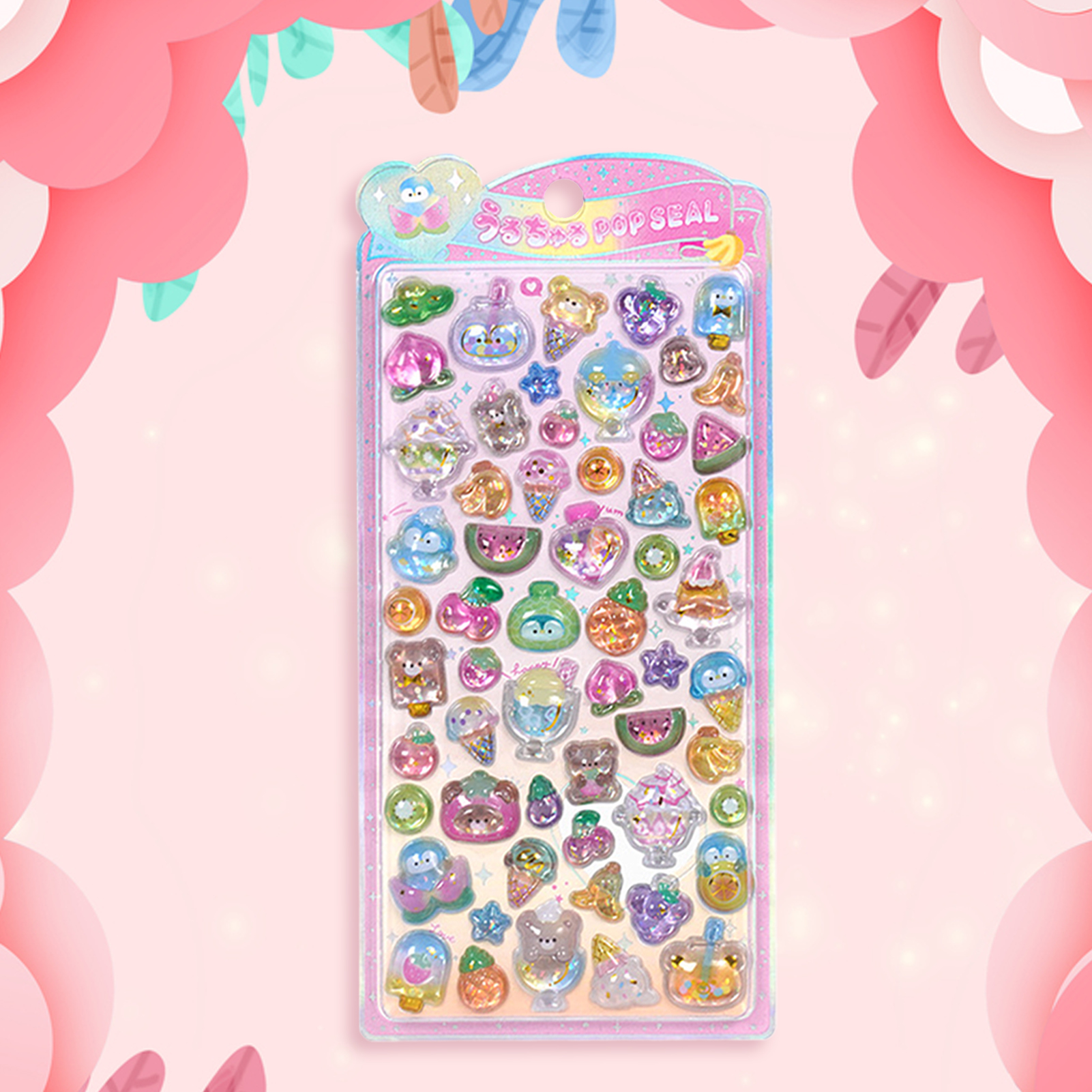 Resin Glitter Pack - Confezione di adesivi per animali carini