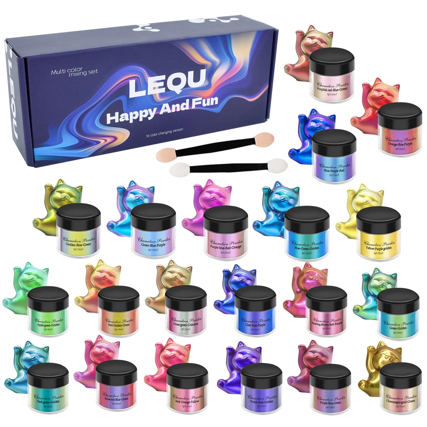 Resin Pigment Set - Set di polvere cromata rosa camaleonte