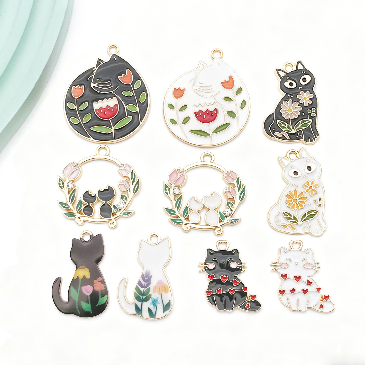 Resin Craft Material - Set di ciondoli per gatti popolari