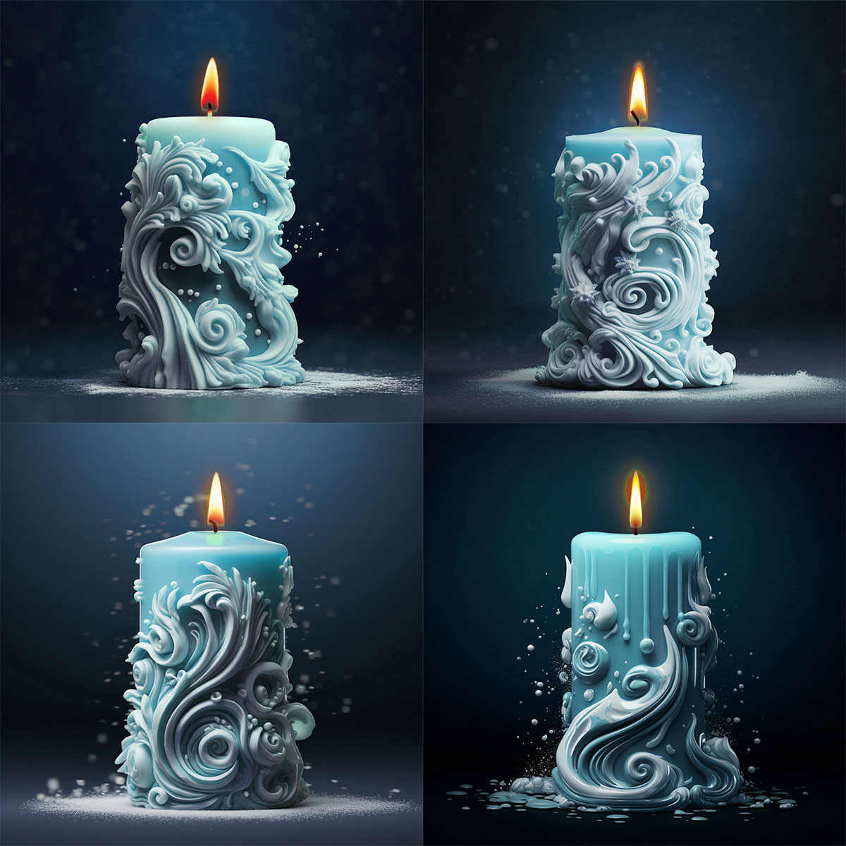 Resin Ocean Wave Mold - geometria intagliata cilindrica stampo per candele