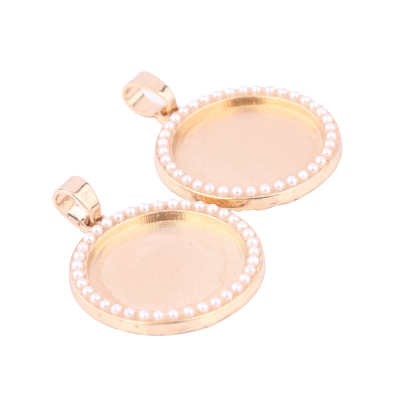 Bezels Set Pendant - 5 pezzi Kc Gold Pearl Cabochon
