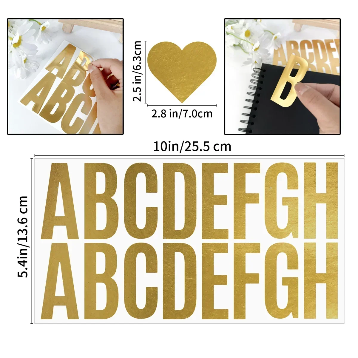 Gold Foil Flakes - 100 pezzi 6 fogli adesivi con