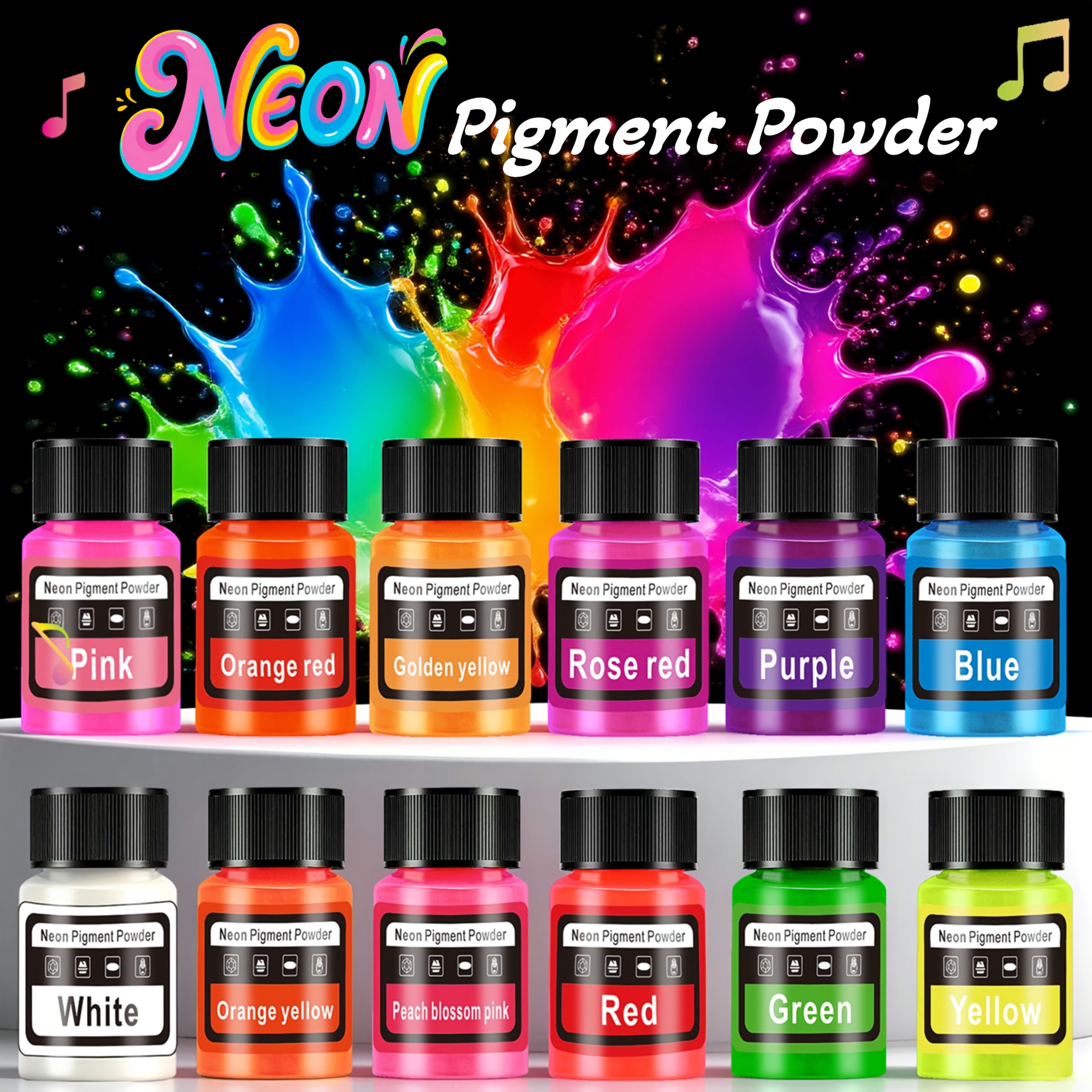 Resin Pigment Set - Polvere Fluorescente/Colorante per Resina Neon, 6