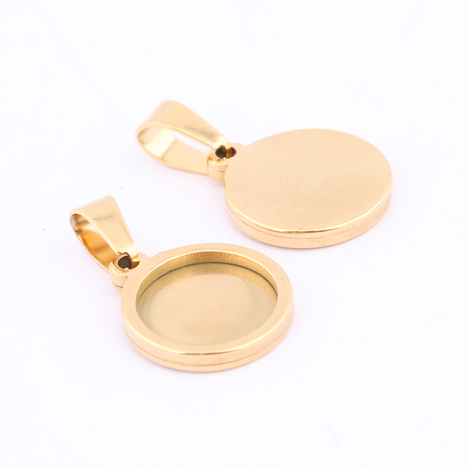 10 pz placcato oro nero 12mm r - Bezels Set Pendant recensione e prezzo