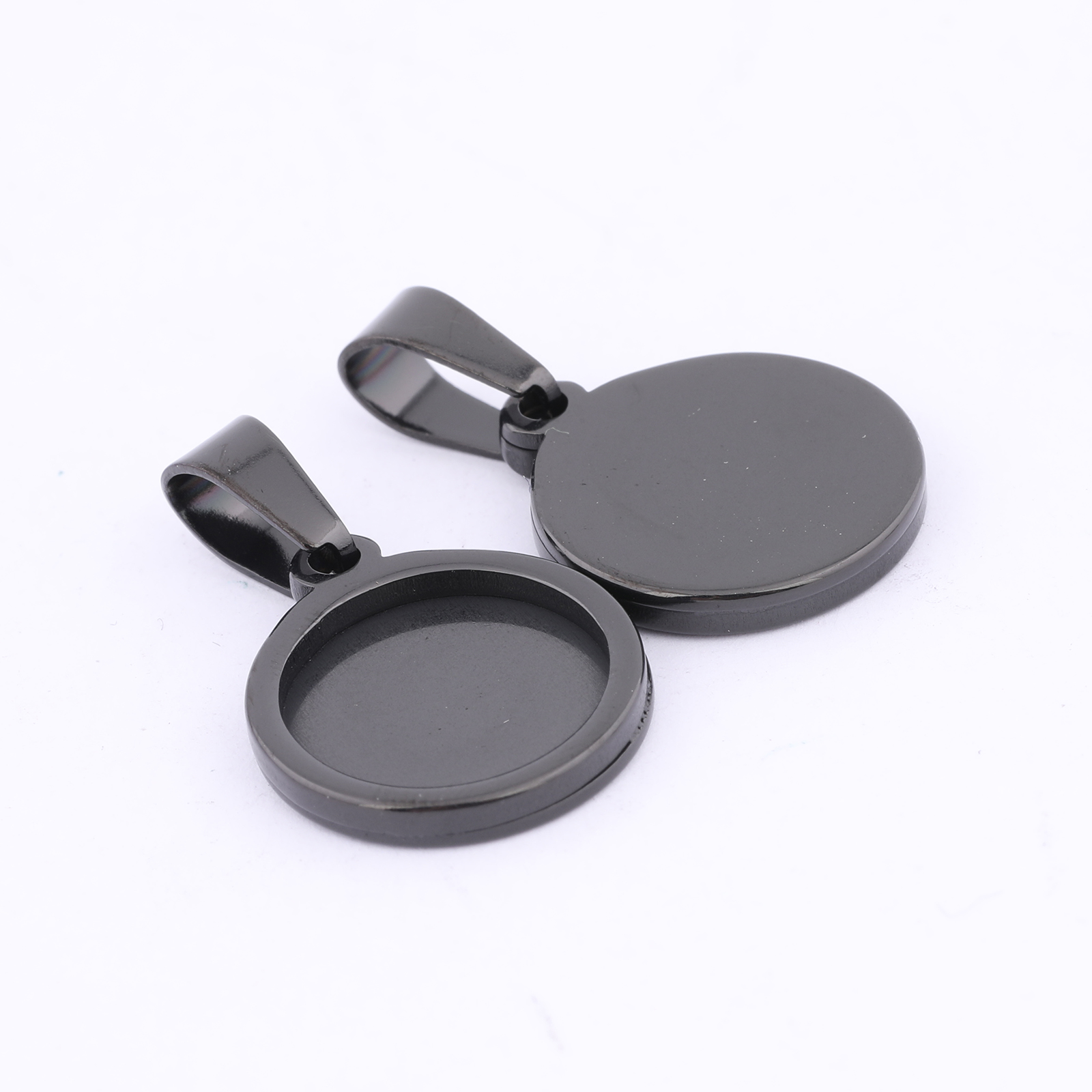 10 pz placcato oro nero 12mm r - Bezels Set Pendant recensione e prezzo