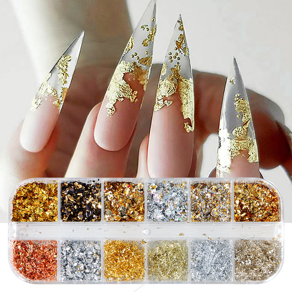 12 colori lamina d'oro splendi - Gold Foil Flakes recensione e prezzo