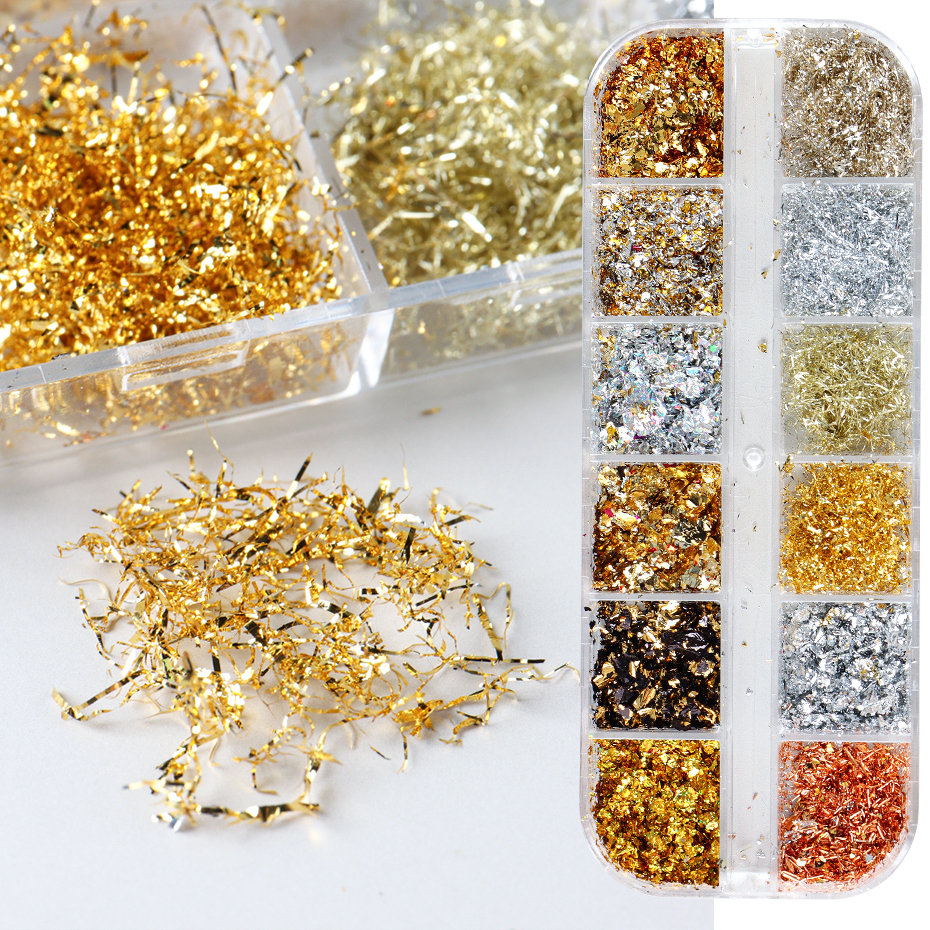 12 colori lamina d'oro splendi - Gold Foil Flakes recensione e prezzo