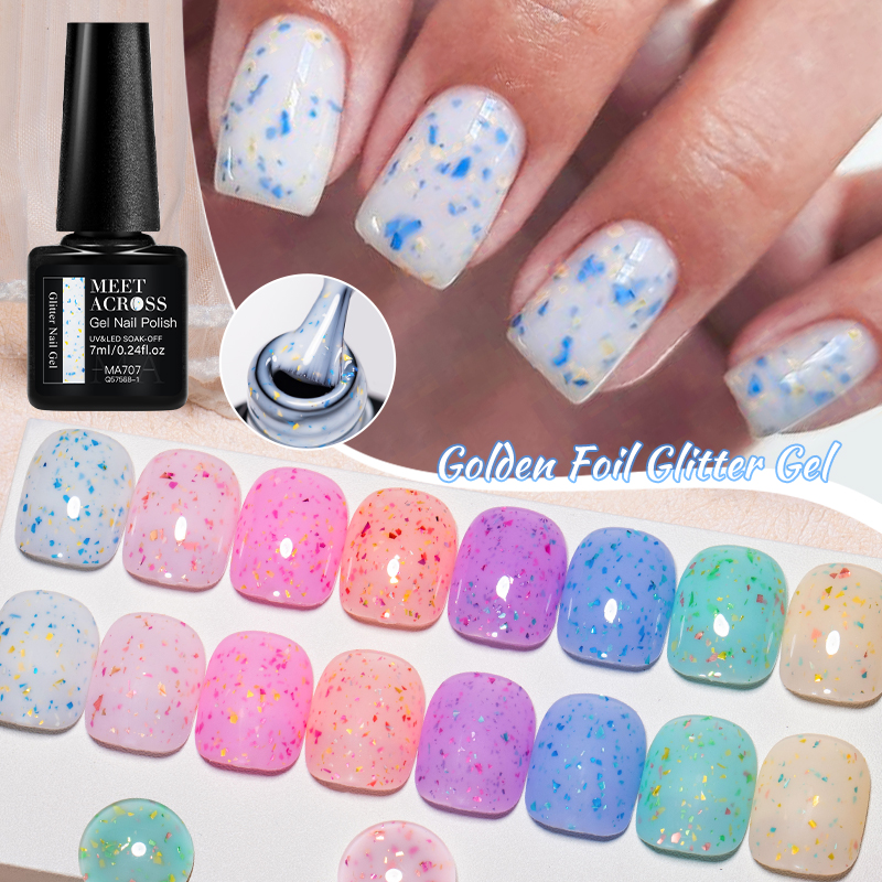 7ML MEET ACROSS Gel glitter la - Gold Foil Flakes recensione e prezzo