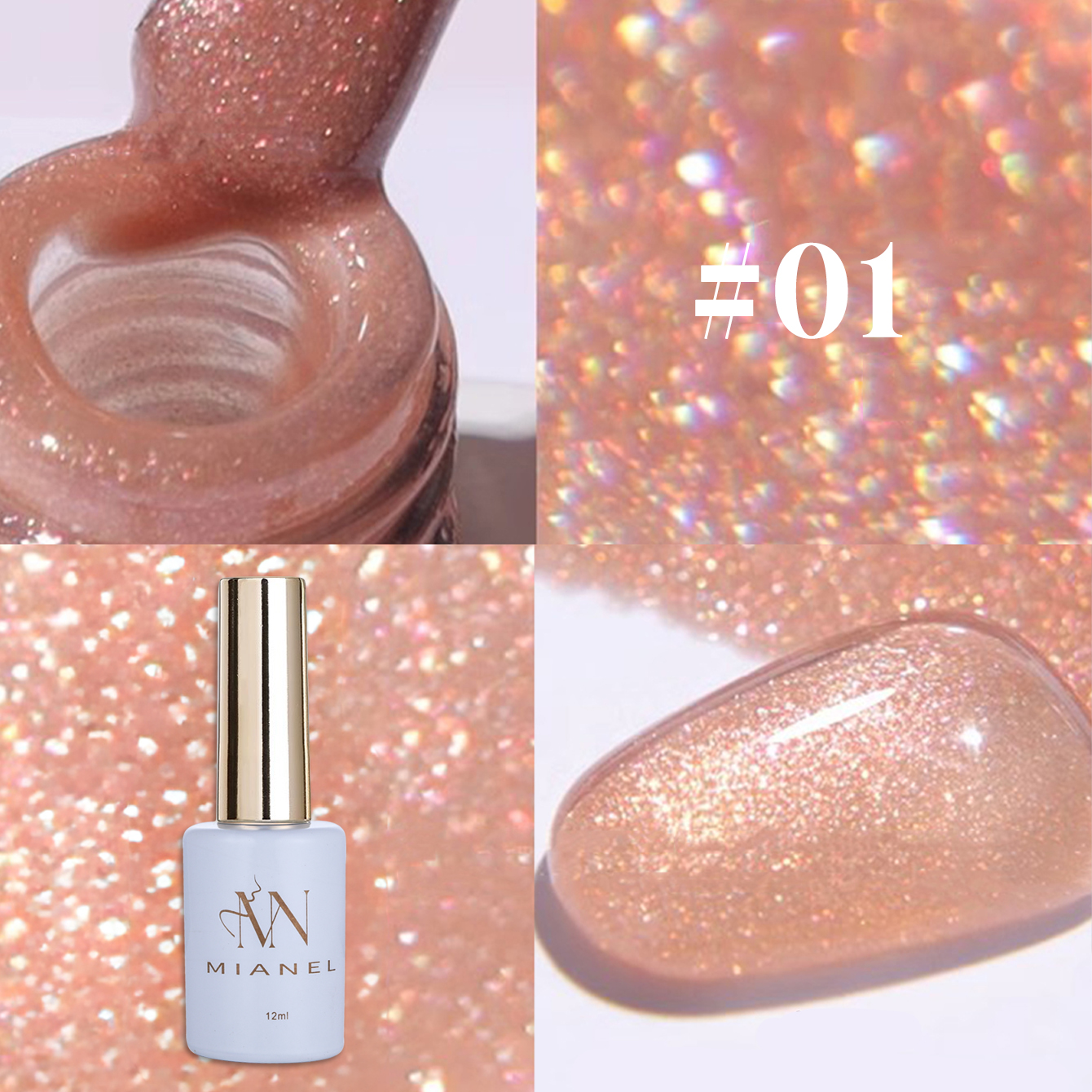 MIANEL 12ML 1PCS Smalto Gel Gl - Resin Glitter Pack recensione e prezzo