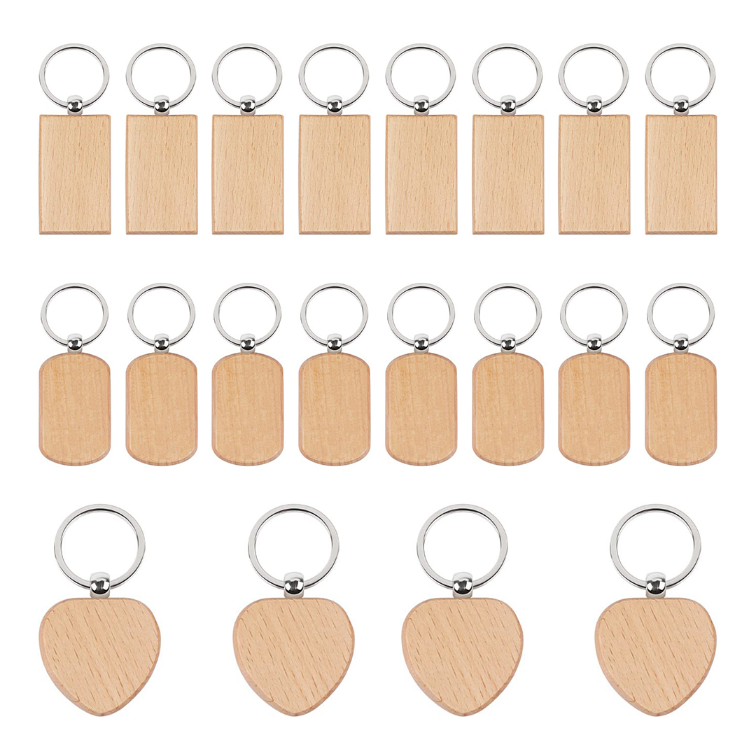 20 Pezzi di Portachiavi in Leg - Wood Ring Blank recensione e prezzo
