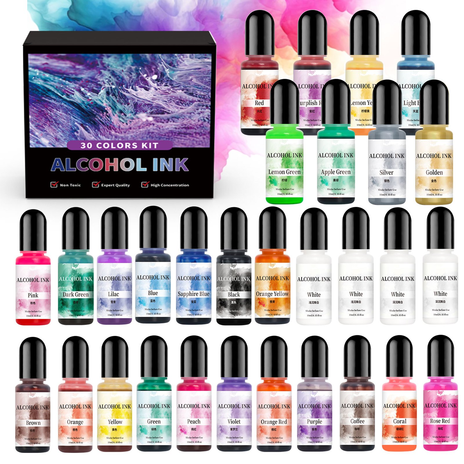 1 set di inchiostro artistico  - Resin Dye Alcohol recensione e prezzo