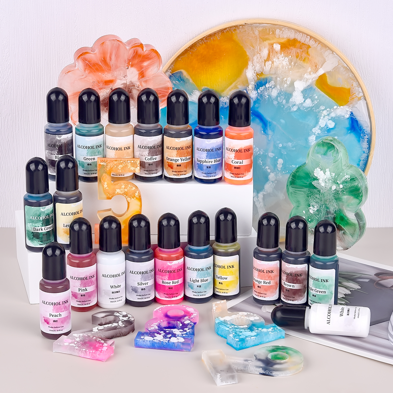 1 set di inchiostro artistico  - Resin Dye Alcohol recensione e prezzo