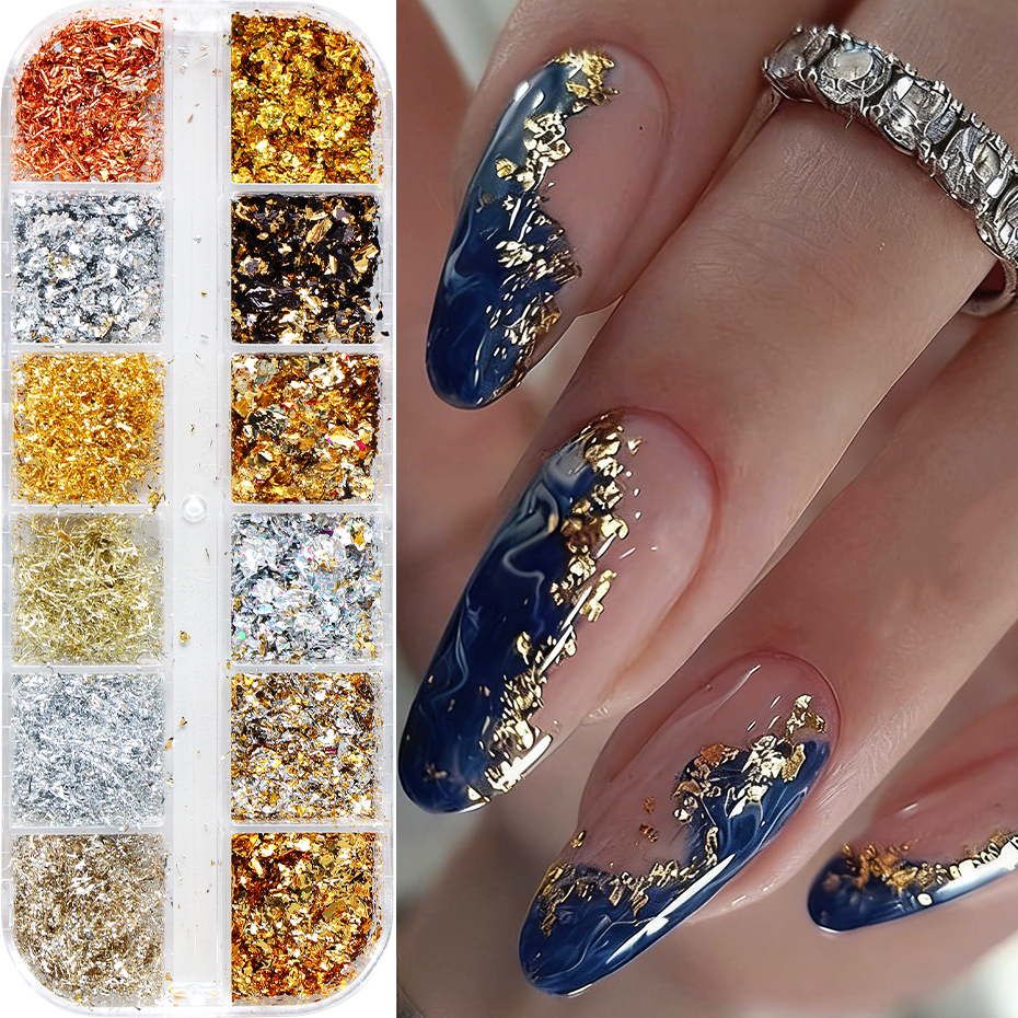 12 Griglie di Glitter Dorati e - Gold Foil Flakes recensione e prezzo