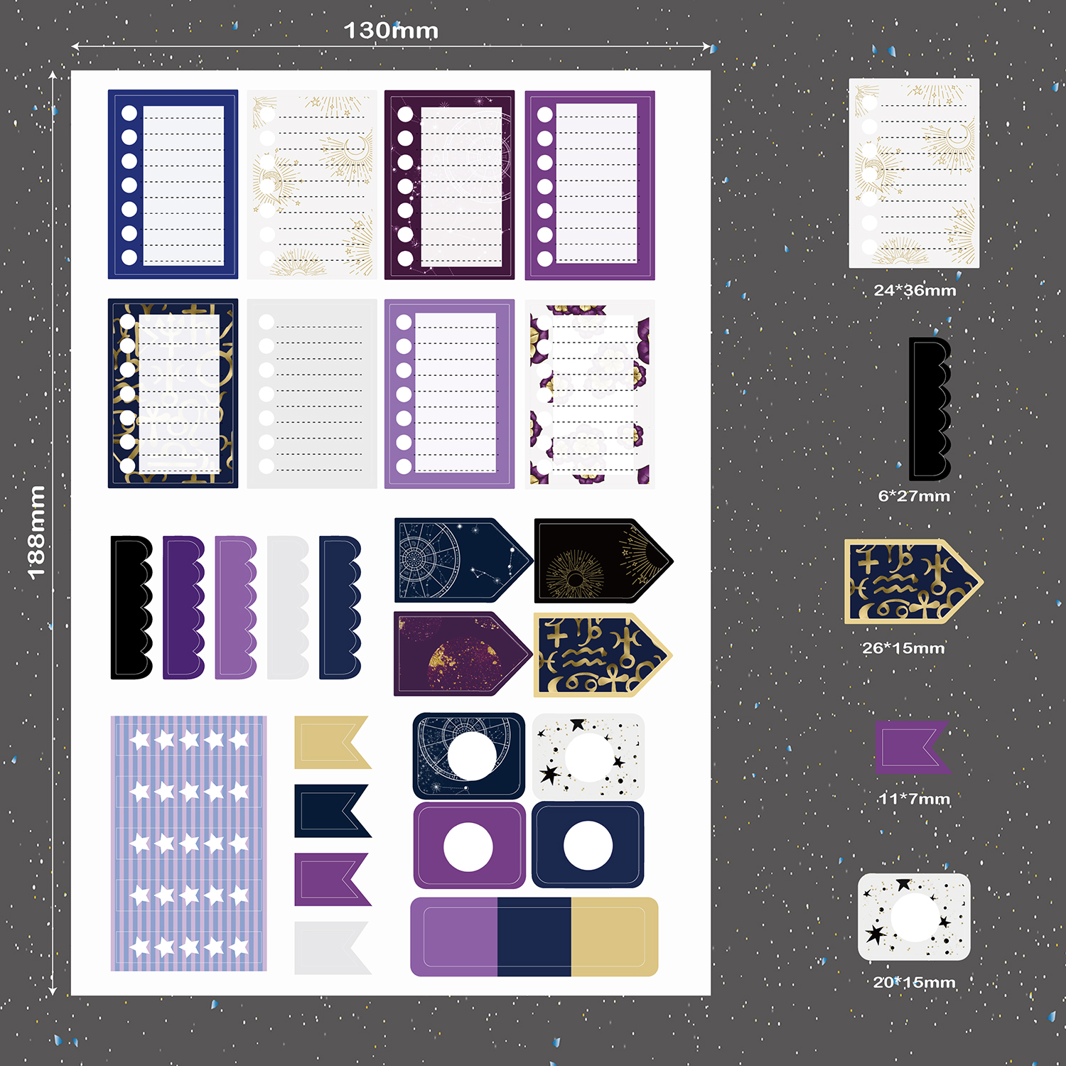 9 fogli BOHO Stickers Mystery  - Gold Foil Flakes recensione e prezzo